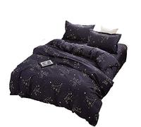 Juego de King Azul Marino con Cierre de Cremallera,de Microfibra (220 x 230 cm),constelación Galaxy Sky