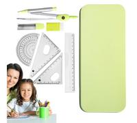 Juego De Kit De Geometría, Herramientas Matemáticas En De Hierro Irrompible, Juego De Y Transportador Para Estudiantes De 7 Piezas, Herramientas De Dibujo De Precisión, Suministros Esenciales