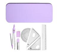 Juego De Kit De Geometría, Herramientas Matemáticas En De Hierro Irrompible, Juego De Y Transportador Para Estudiantes De 7 Piezas, Herramientas De Dibujo De Precisión, Suministros Esenciales