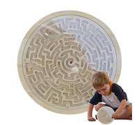 Juego de Laberinto | de Madera para | con Bandeja Circular de 2 Bolas Metálicas | Para Estudiantes Adolescentes Familia