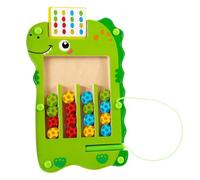 Juego de laberinto magnético, tablero de actividad de de madera de dinosaurio | Juguete sensorial de aprendizaje para promover la motricidad fina para guardería preescolar