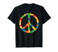Juego de ladrillos de signo de paz para niños, bloque de construcción hippie colorido Camiseta