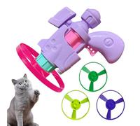 Juego de lanzador de gatos con disco volador iluminado, juego de lanzador de gatos interactivo de disco volador, juguete de búsqueda de mascotas con hélices voladoras coloridas para interacción
