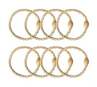 Juego de lanzamiento de anillos, 8 piezas con cuerda de cáñamo resistente al desgaste y cuentas de madera para diversión al aire libre, desarrollo de habilidades de lanzamiento, interacción social y