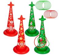 Juego de Lanzamiento de Anillos de Halloween Inflable con Araña | 8 Anillos Incluidos, Para Niños y Adultos, Uso en Exteriores, Jardín y Carnaval, Navidad y Cumpleaños