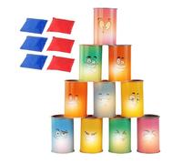 Juego De Lanzamiento De Latas De Carnaval: Marco De Abdominales Jar TenPointTwoBySevenCentimeter, Puf De Tela SixPointFiveBySixPointTwoCentimeter Throw Set, Función De Luz LED, Kit De Entretenimiento