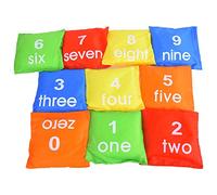 Juego de Lanzamiento de Sacos de para niños, Juguete de 10 Piezas, Tela Oxford Suave no tóxica, números de educación temprana, Colores, Accesorios Deportivos para niños, Tiempo