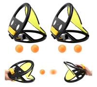Juego de lanzar y atrapar Pelota, Juego de Pelota con Velcro para atrapar y lanzar, juego de atrapar pelotas pesca, Juguetes de Playa, Outdoor Yard Games Niños mayores de 3 años 2 Racket 4 Ball