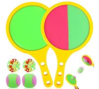 Juego de Lanzar y Atrapar Pelotas Juego de Pelota de Velcro 2 Raquetas y 4 Tipos Bolas Juegos de Bolas Lanzamiento y Captura Toss Catch Ball Juguetes Exterior para Jardín Playa Familia Fiestas