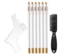 Juego de Lápices de Barbero, Lápices de Precisión para Dar Forma a la Línea del Cabello Regla Peine Tiza Mágica Guía para Dar Forma a la Barba Herramienta de Alineación Herramientas