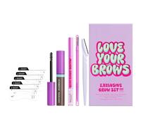 Juego de lápices de cejas, juego de maquillaje de cejas, resistente al agua, 10 piezas, maquillaje de ojos con rímel, crema de cejas, tarjeta de cejas, recortador de cejas para mujeres