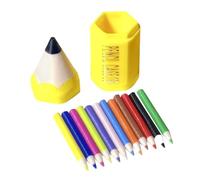 Juego de lápices de colores, mini modelos artísticos, kit de lápices con soporte de 12 piezas, herramientas de dibujo con diseño de pantalla compacta, suministros de arte, lápices de colores para el