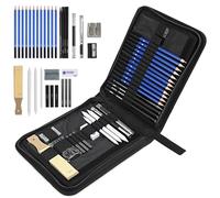 Juego de Lápices de Dibujo Profesional 33 Pcs - Kit para Boceto, Perfecto para Artistas y Principiantes, Incluye Lápices de Carbón, Goma de Borrar y Palo de Carbón