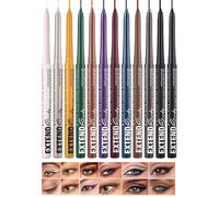 Juego de lápices de revestimiento de, Liners de s gel - Lápices de maquillaje impermeable de 12 colores - Juego cosmético profesional de maquillaje, bolígrafos de gel a prueba de manchas de larga dur