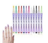 Juego de lápices de uñas - 12 herramientas de manicura de secado rápido, lápices de dibujo para niños, para principiantes, mujeres y niñas, para salón de belleza, cumpleaños y Navidad, para dibujar