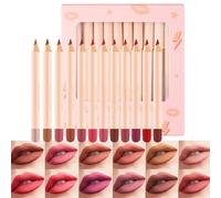 Juego De Lápices Delineadores De Labios - Lápiz Labial De Larga Duración De 12 Colores | Kits De Maquillaje Para Niñas Novias Esposas Abuelas Madres Hijas Enfermeras Mujeres Policías