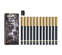 Juego de lápices delineadores de ojos de larga duración, 12 colores, lápices de sombra de colores, lápiz delineador de ojos de colores con purpurina para mujeres, hombres, artistas de maquillaje