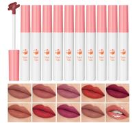 Juego De Lápiz Labial, 10 Pcs Lipgloss Set, Perfilador Labios Permanente Pack, Set De Maquillaje De Lápiz Labial, Mate Lipstick Lipgloss Little Tube Lipstick Para Amigos O Su Madre, Esposa, Novia