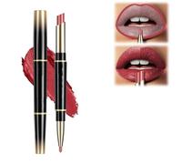 Juego de lápiz labial 2 en 1, mate, resistente al agua, no se decolora, antiadherente, delineador de labios automático, lápiz labial de larga duración, delineador de labios para viajes diarios, fiesta