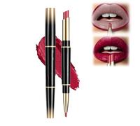Juego de lápiz labial 2 en 1, mate, resistente al agua, no se decolora, antiadherente, delineador de labios automático, lápiz labial de larga duración, delineador de labios para viajes diarios, fiesta