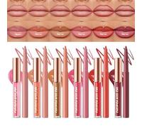 Juego de lápiz labial, delineador de labios - Lápiz labial hidratante natural | Aceite de lápiz labial hidratante, lápiz de lápiz labial de larga duración y plan de labios para viajar