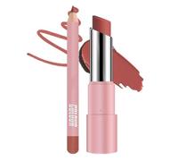 Juego De Lápiz Labial Mate 2 En 1, Dúo De Lápiz Labial Y Delineador Labios