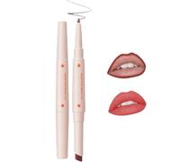 Juego de lápiz labial y delineador de labios 2 en 1 de doble cabeza para mujeres, delineador de labios impermeable y con juego de lápiz labial, lápiz labial de terciopelo mate de larga duración, juego
