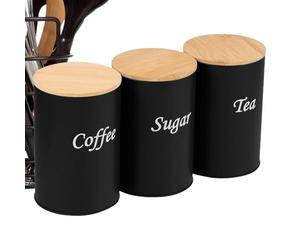 Juego de latas de café - 3 piezas de 1200 ml organizador de recipientes de alimentos, diseño de almacenamiento hermético, propiedades de material duradero, fácil de verter, accesorios de cocina de