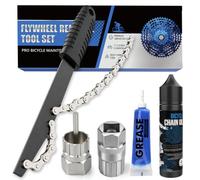 Juego de látigo de cadena y extractor con aceite de cadena de 60 ml y 20 g de grasa, extractor de piñones, herramienta de bicicleta, adecuado para corona de cassette