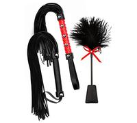Juego de látigo de plumas de caballo - Cultivo de equitación de 18 pulgadas, látigo rojo de 20 pulgadas, látigo de cuero de 20 pulgadas, látigo de caballo ecuestre, cultivos de cuero para caballos,