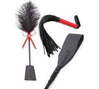 Juego de látigo para yoga, látigo para montar de 18 pulgadas, látigo rojo de 22 pulgadas, látigo de plumas de 20 pulgadas, látigo de cuero sintético, látigo para montar a caballo, juego de látigo y lá