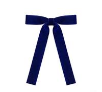 Juego de lazos de terciopelo con lazos dorados para decoración del árbol de Navidad, diseñados para añadir toques festivos clásicos a los espacios navideños (azul oscuro)