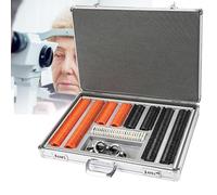 Juego de lentes de prueba: 266 lentes ópticas de plástico con estuche de almacenamiento de aluminio para optometría y protección ocular