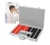 Juego de lentes de prueba，Equipo oftálmico， Juego de lentes de prueba ópticas Kit de lentes de optometría con estuche de almacenamiento Equipo de lentes de prueba ópticas de plástico