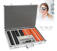 Juego de lentes de prueba para pruebas de visión, herramientas de ajuste con escalas precisas para detectar hipermetropía, miopía, astigmatismo, estrabismo y daltonismo.