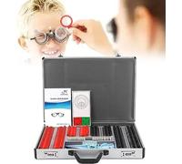 Juego de lentes ópticos de prueba con funda de aluminio para un examen ocular preciso, herramienta de optometría esencial para clínicas