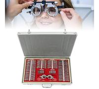 Juego de lentes ópticos de prueba de 266 piezas, kit de lentes premium con marco de metal duradero y carcasa de aluminio para pruebas de optometría precisas y evaluación de la visión