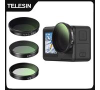 Juego de Lentes TELESIN CPL ND8 ND16 ND32 UV VND con Marco de Aleación de Aluminio para DJI OSMO Action 3 4 5pro, Juego de Filtros CPL ND de Liberación Rápida