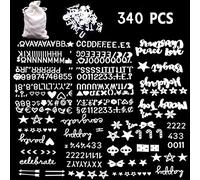 Juego de letras blancas de 340 caracteres para tableros de letras de fieltro intercambiables, letras de 3/4 pulgadas con bolsa de tela de regalo que incluye números, símbolos y letras