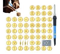 Juego de letras para quemar madera, juego de quema de madera con sello de letras, lápiz de temperatura regulable, incluye plantillas de letras y números para técnicas de grabado y proyectos de