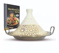 Juego de libro de cocina y tajine de 30 cm de diámetro marroquí Royal Tagine Tajin Tagin cerámica inducción