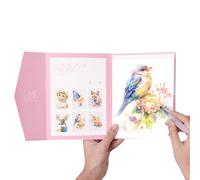 Juego de libros de acuarela - Libro de práctica de pintura para principiantes, papel de 19 x 14,4 cm, kit de pintura de 12 colores con pinceles, suministros de aprendizaje para manualidades artísticas