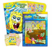Juego de libros de cuentos para colorear de Bob Esponja para niños, paquete con libro de cuentos de Bob Esponja "The Pet Show", libro para colorear jumbo y calcomanías | Juego de actividades de Bob