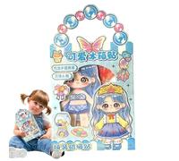 Juego de libros de pegatinas para niñas, pegatinas de vestir de princesas, libro de actividades de moda, pegatinas de vestir, varias almohadillas adhesivas para atuendo, libro de pegatinas impermeable