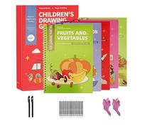 Juego de libros para colorear, 5 piezas de juguetes de arte ranurados reutilizables, libros de pintura con 20 recambios de bolígrafo, kit de actividades creativas para niños de 3 a 6 años, juego de