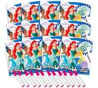 Juego de libros para colorear con tinta Disney Princess Imagine - Paquete de 12 libros para colorear Disney No Mess | Paquete de recuerdos de fie