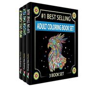 Juego de libros para colorear para adultos. Tres libros! Diseños del cielo, tierra y mar. Libros para colorear para adultos relajación