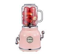 Juego de licuadora Retro, Exprimidor multifunción, Licuadora de zumo, fruta/verdura máquina de alimentos, Con taza de zumo portátil de 550ml/600ml, Fácil Limpieza,Rosado
