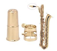 Juego de Ligaduras para Boquilla de Saxofón Alto de Latón, Hermoso Sonido Claro, Ligero y Portátil para Saxofonista, Color Dorado