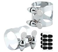 Juego de ligaduras para clarinete, 2 piezas de ligadura y 16 cojines con tornillos ajustables para boquilla plana B, instrumento de viento de madera